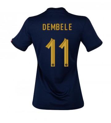 Frankrig Ousmane Dembele #11 Replika Hjemmebanetrøje Dame VM 2022 Kortærmet